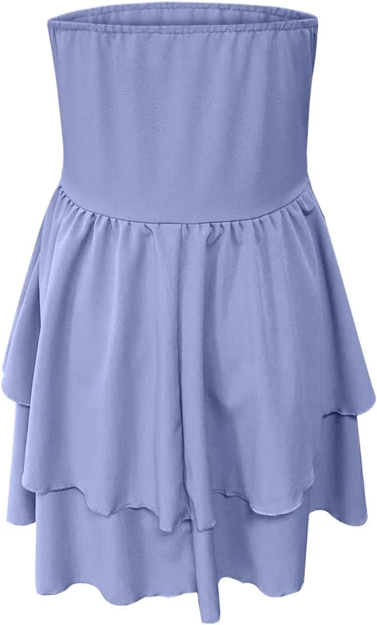 2025 Women's Solid Color Strapless Bodycon Mini Dress - Trendy Sexy A-Line Bandage Cocktail Party Dresses