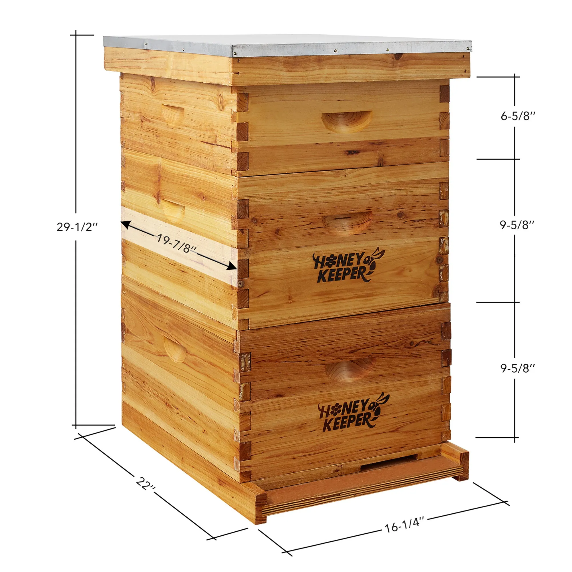 3-Tier Complete 10 Frame Langstroth Waxed Beehive Kit