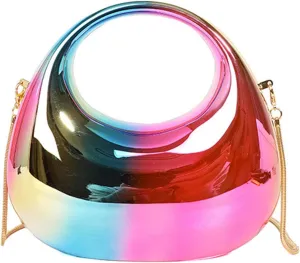 Acrylic Clutch Purse for Women Y2k Party Evening Bag Fashion Underarm Bag Round Shoulder Bag Prom Wedding Handbagbag313OWOISS