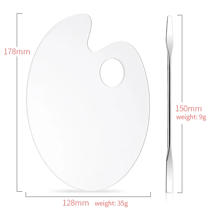 Acrylic Transparent Makeup Palette with Stainless Steel Spatula