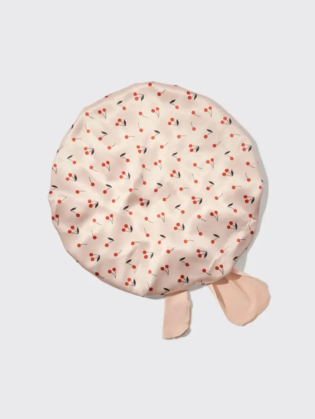 Adjustable Oversized Satin Bonnet- Cherry Print