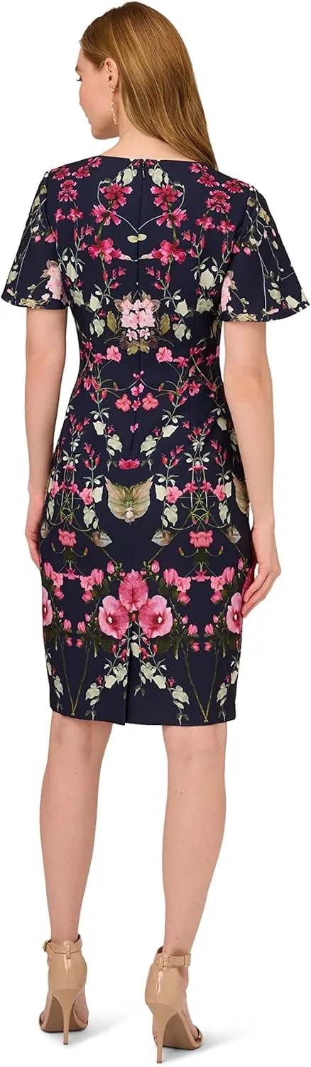 Adrianna Papell Women's Printed Floral Crepe Dress