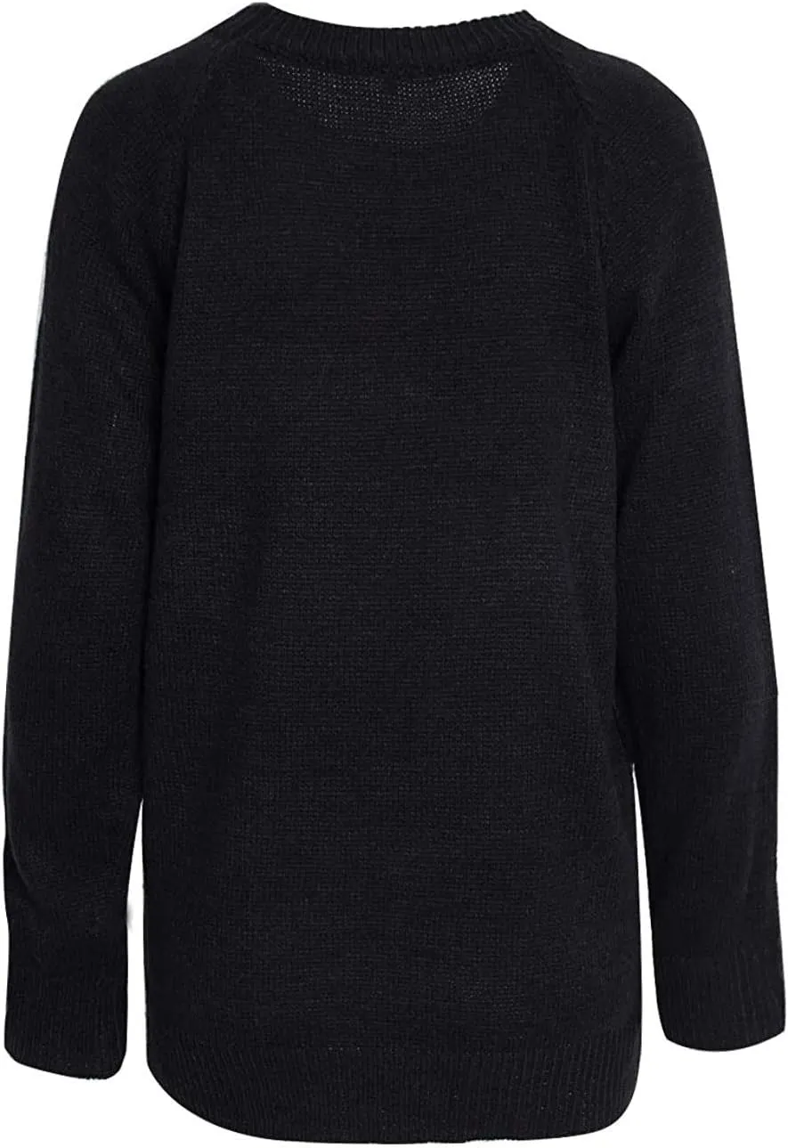 Alsol Lamesa Women's Cute Heart Sweater Long Sleeve Crewneck Pullover Ribbed Knit Casual Sweaters