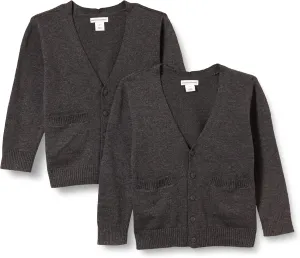 Amazon Essentials Unisex Kids and Toddlers' Uniform Cotton Cardigan Sweaters, Pack of 2