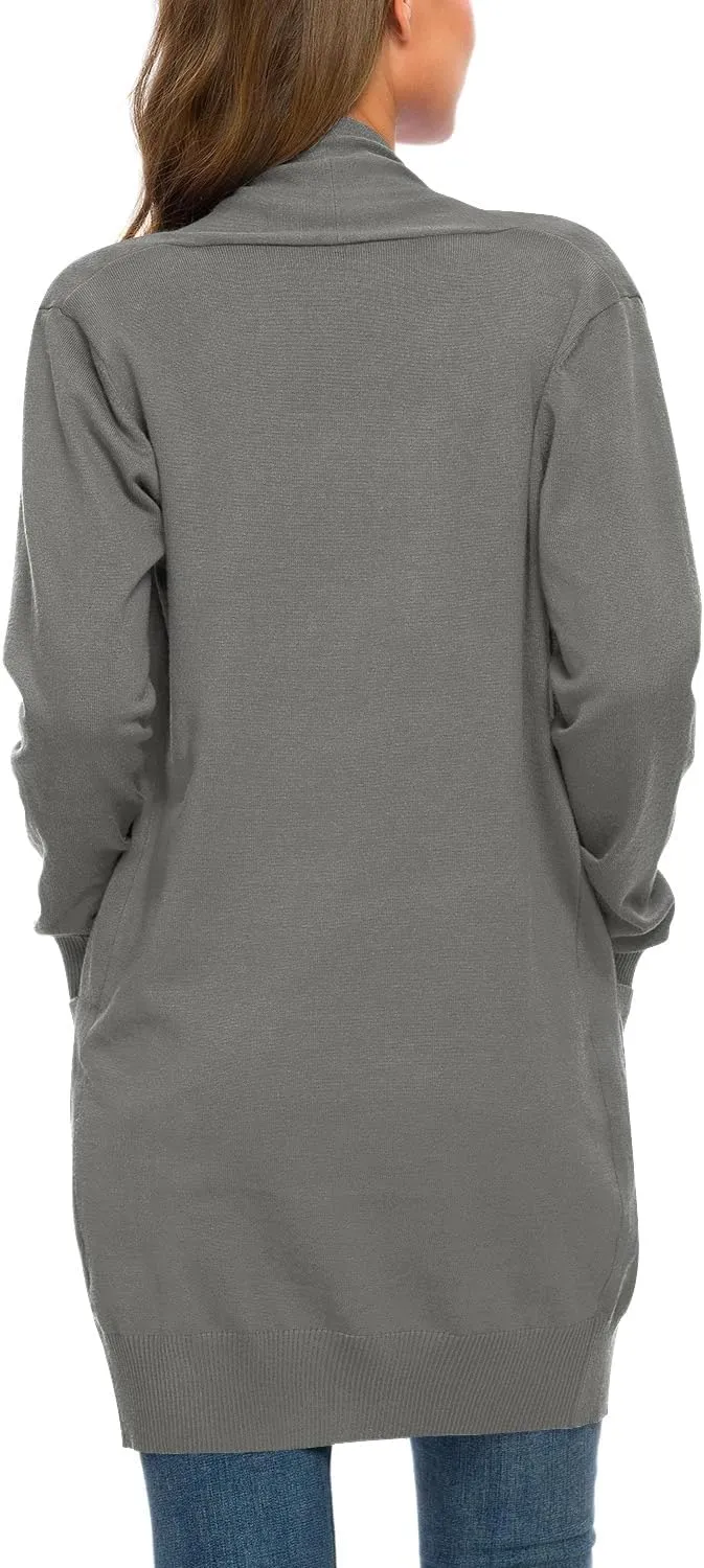 Anymiss Women's Spring Long Sleeve Fall Cardigan Open Front Knit Sweaters with Pockets