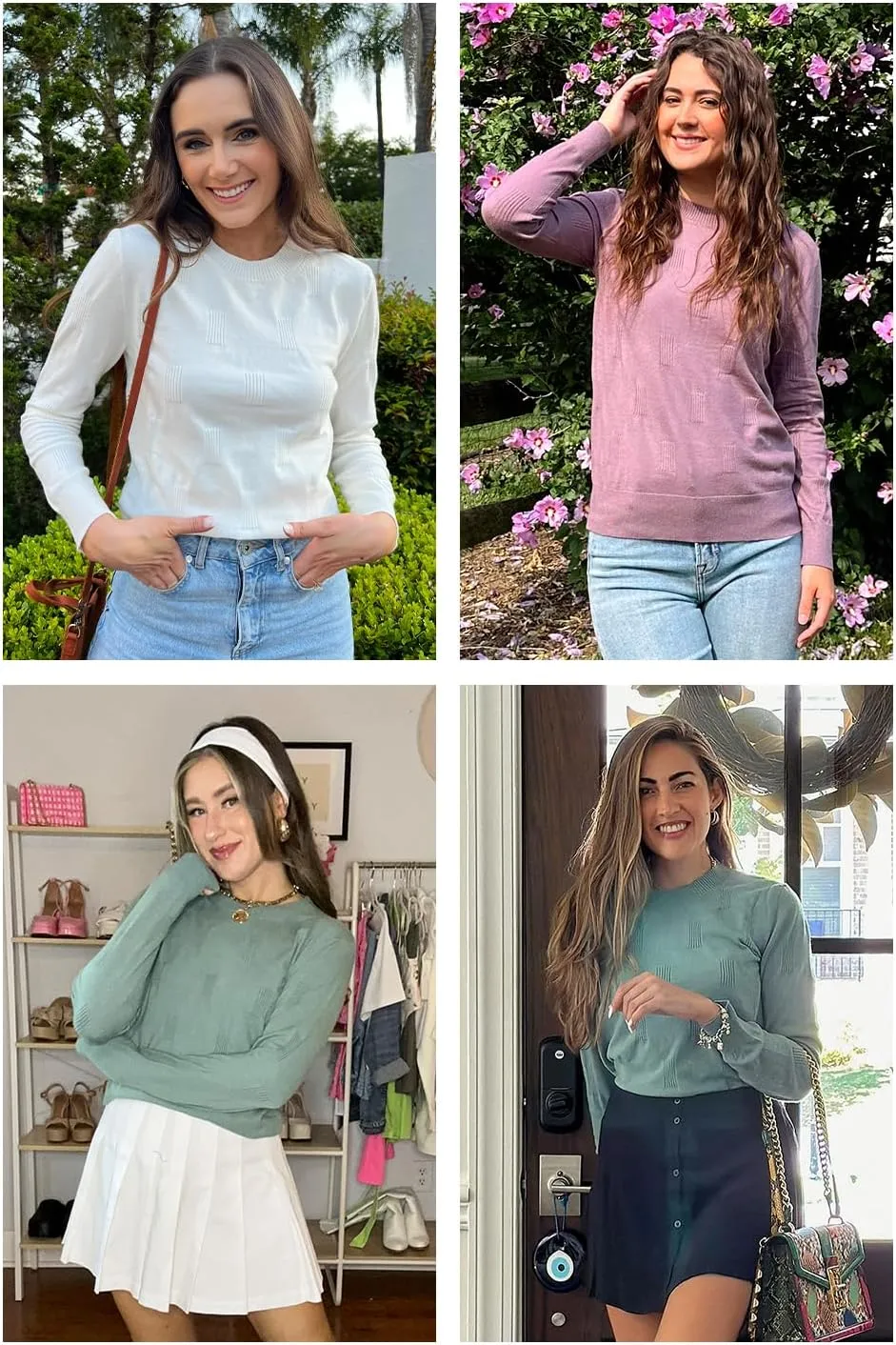 Arach&Cloz Womens Knit Sweater Long Sleeve Pullover Tops Trendy Dressy Casual Business Spring Clothes Outfit Fashion 2025
