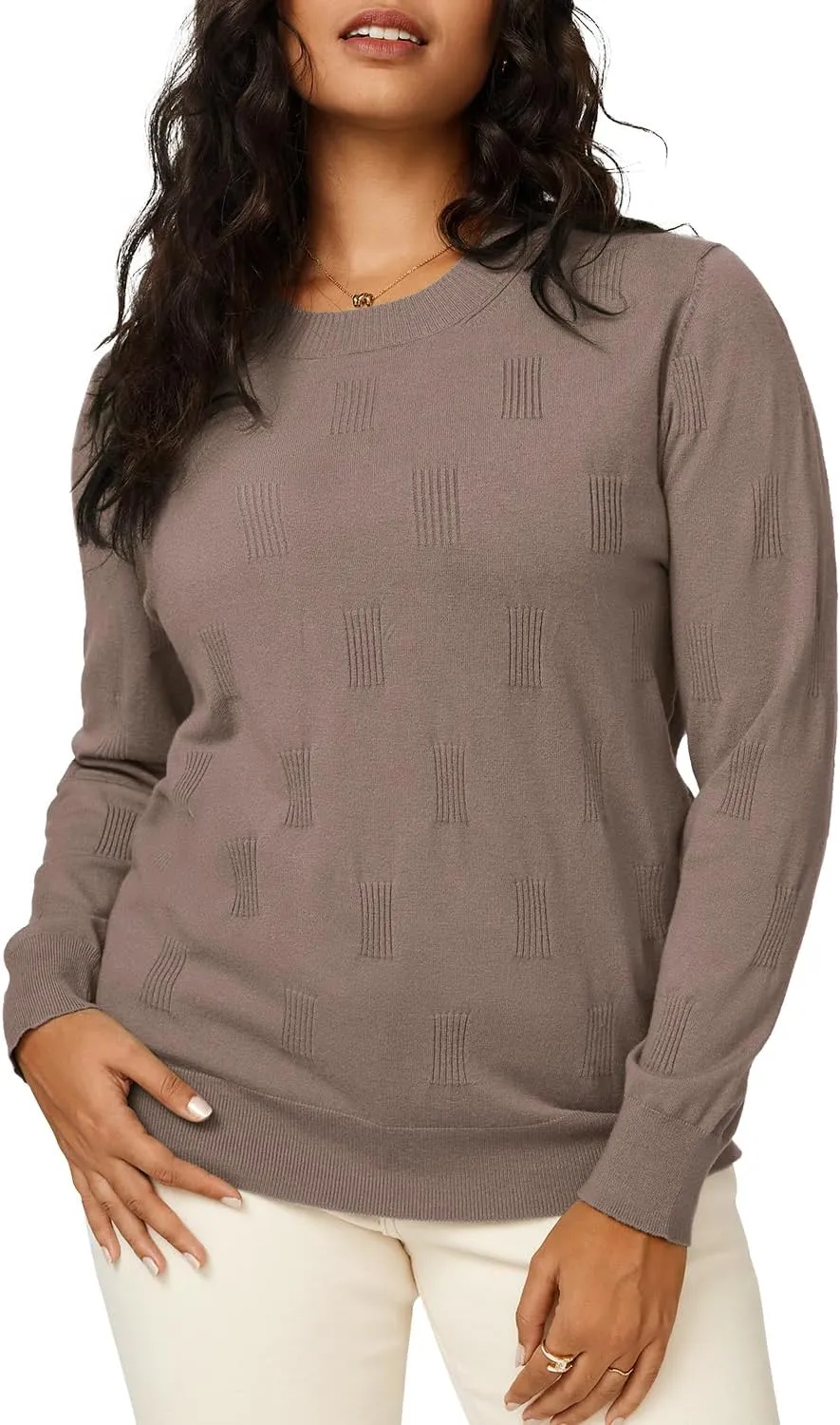Arach&Cloz Womens Knit Sweater Long Sleeve Pullover Tops Trendy Dressy Casual Business Spring Clothes Outfit Fashion 2025