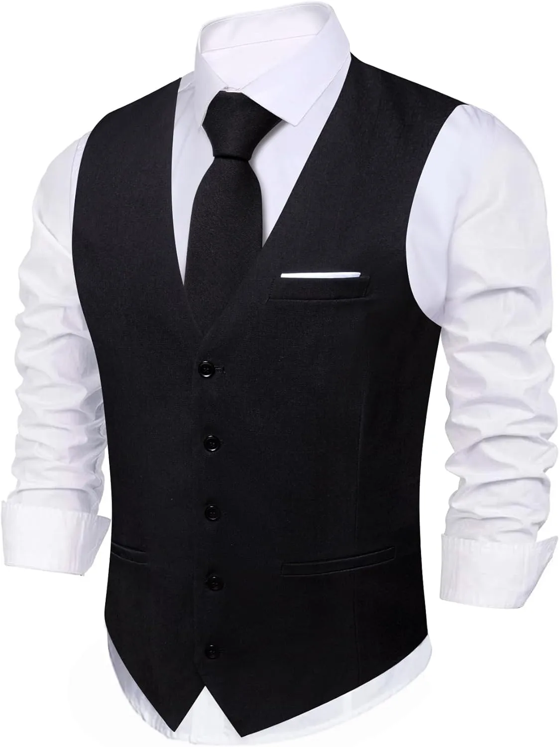 Barry.Wang Mens Plaid Suit Waistcoat Wool Blend Tailored Collar/V-neck 3 Pocket Check Vest Formal/Leisure