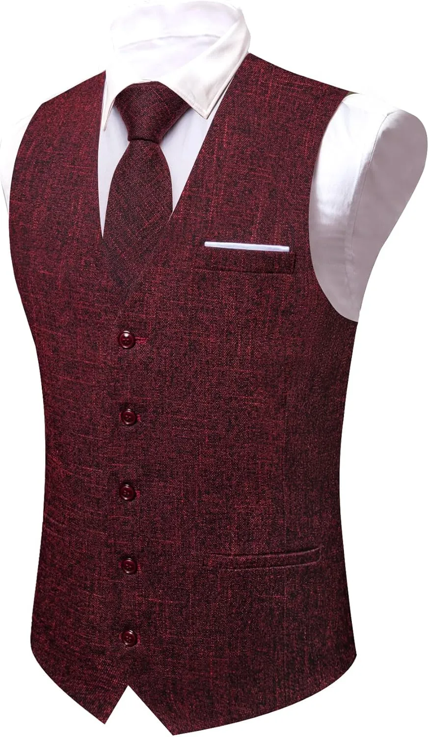 Barry.Wang Mens Plaid Suit Waistcoat Wool Blend Tailored Collar/V-neck 3 Pocket Check Vest Formal/Leisure