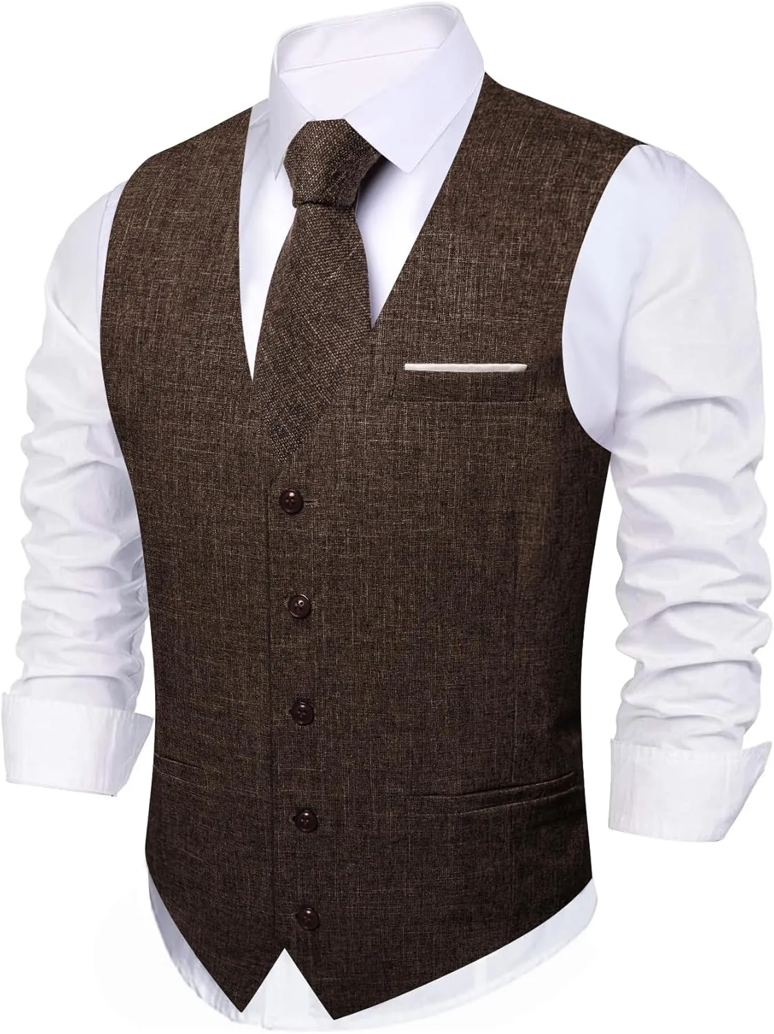 Barry.Wang Mens Plaid Suit Waistcoat Wool Blend Tailored Collar/V-neck 3 Pocket Check Vest Formal/Leisure