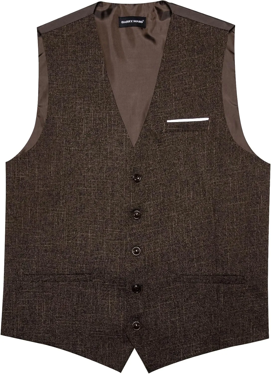 Barry.Wang Mens Plaid Suit Waistcoat Wool Blend Tailored Collar/V-neck 3 Pocket Check Vest Formal/Leisure