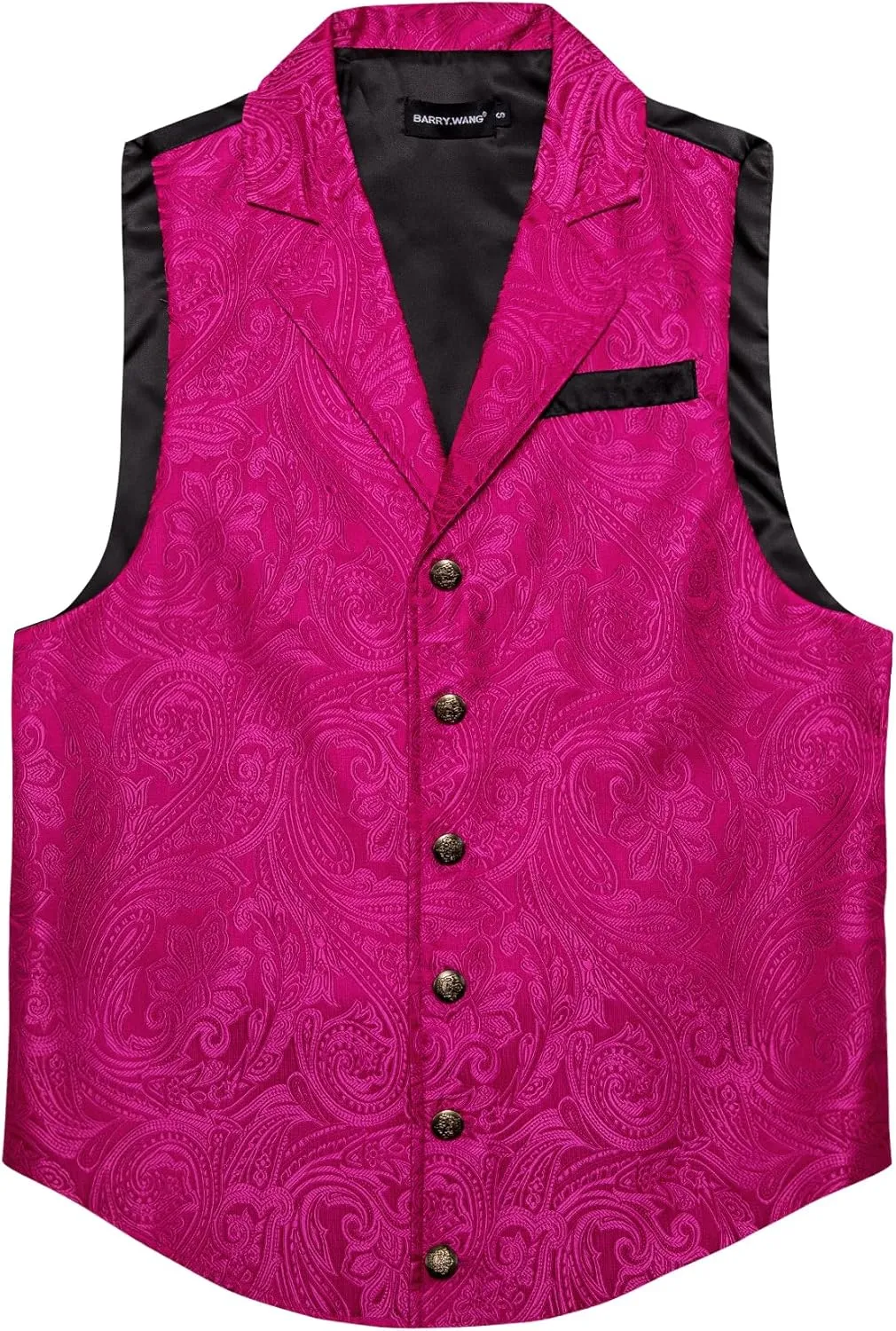 Barry.Wang Mens Victorian Vest Steampunk Gothic Paisley Tailored Collar Waistcoat Halloween Themed Party