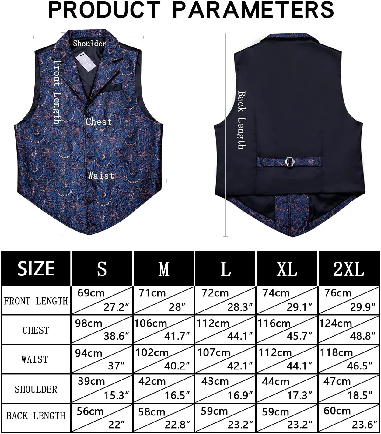Barry.Wang Mens Victorian Vest Steampunk Gothic Paisley Tailored Collar Waistcoat Halloween Themed Party