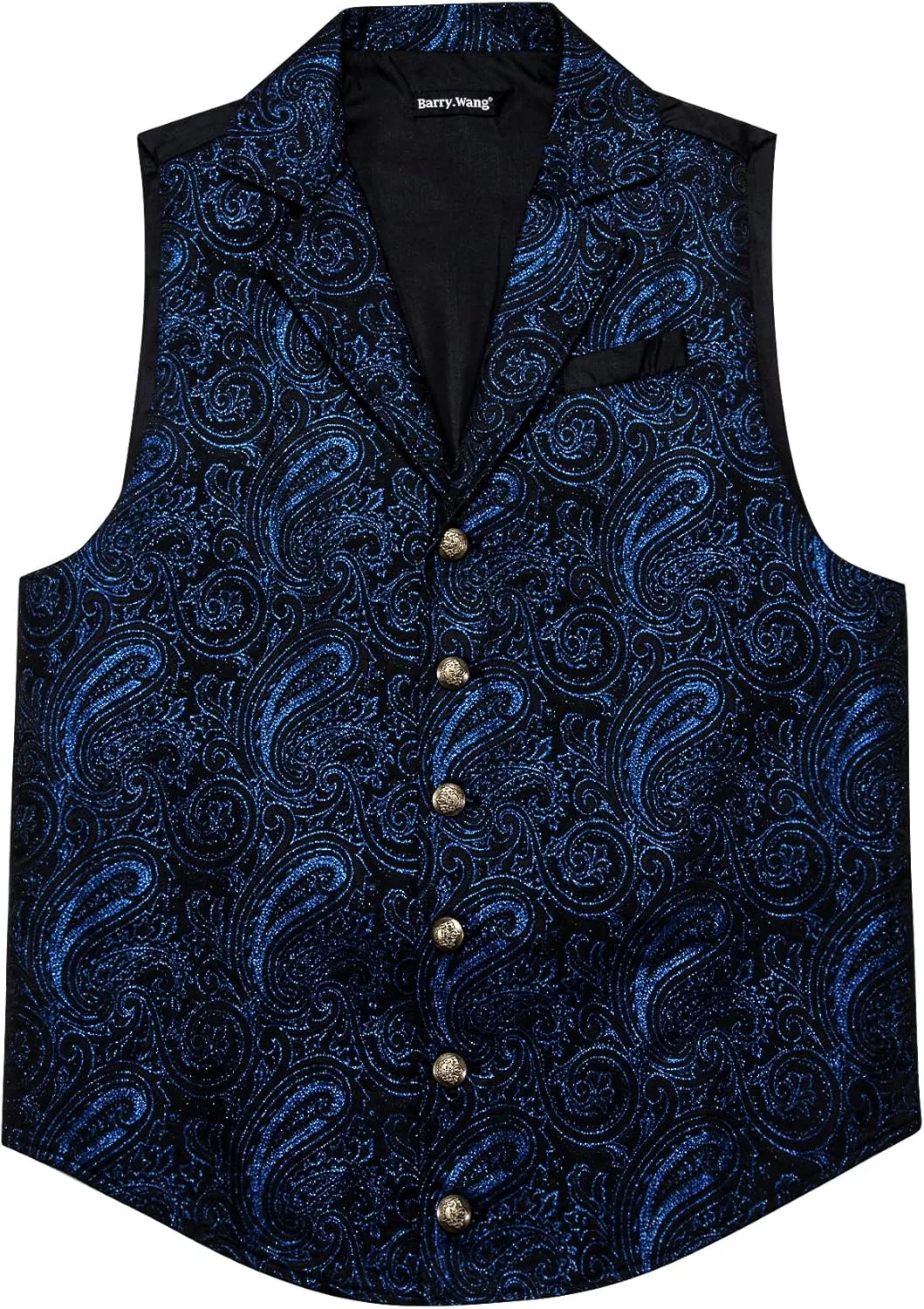 Barry.Wang Mens Victorian Vest Steampunk Gothic Paisley Tailored Collar Waistcoat Halloween Themed Party
