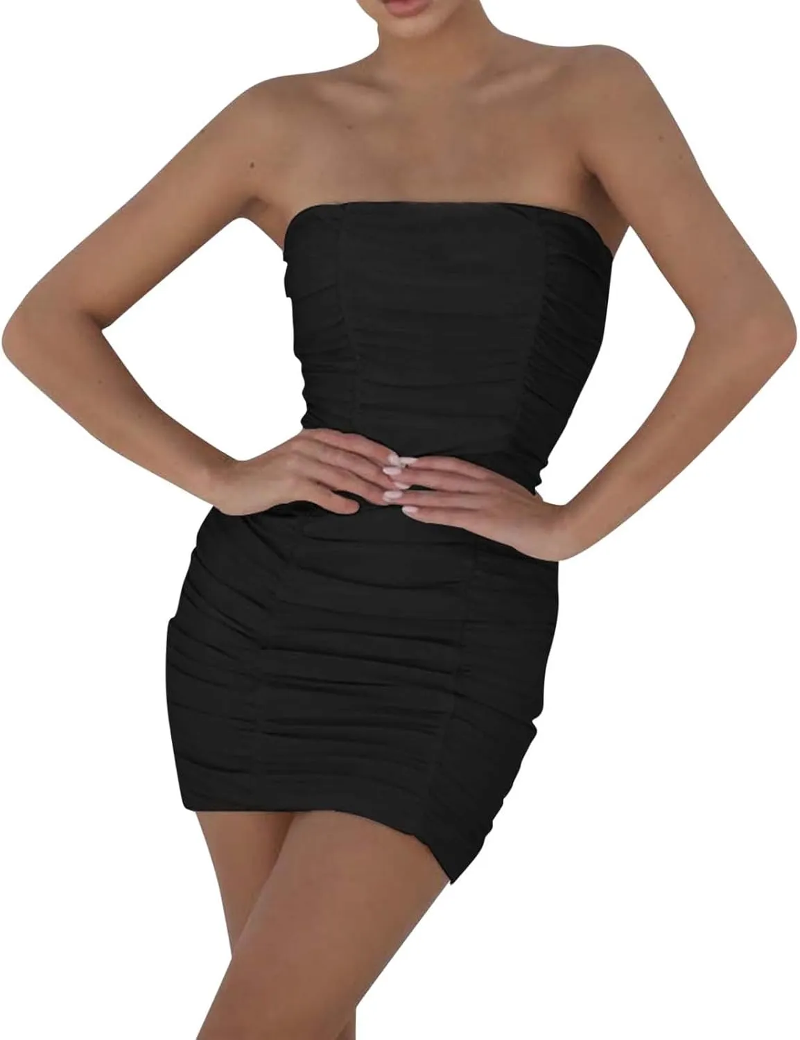 Beach Dresses for Women,2025 Summer Strapless Homecoming Sundress Satin a Line Short Prom Dresses with Pockets