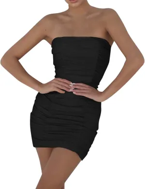 Beach Dresses for Women,2025 Summer Strapless Homecoming Sundress Satin a Line Short Prom Dresses with Pockets