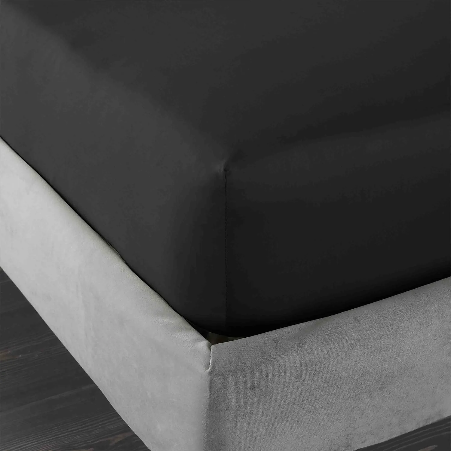 Bianca Black 400TC 100% Cotton Sateen Extra Deep (36cm) Fitted Sheet