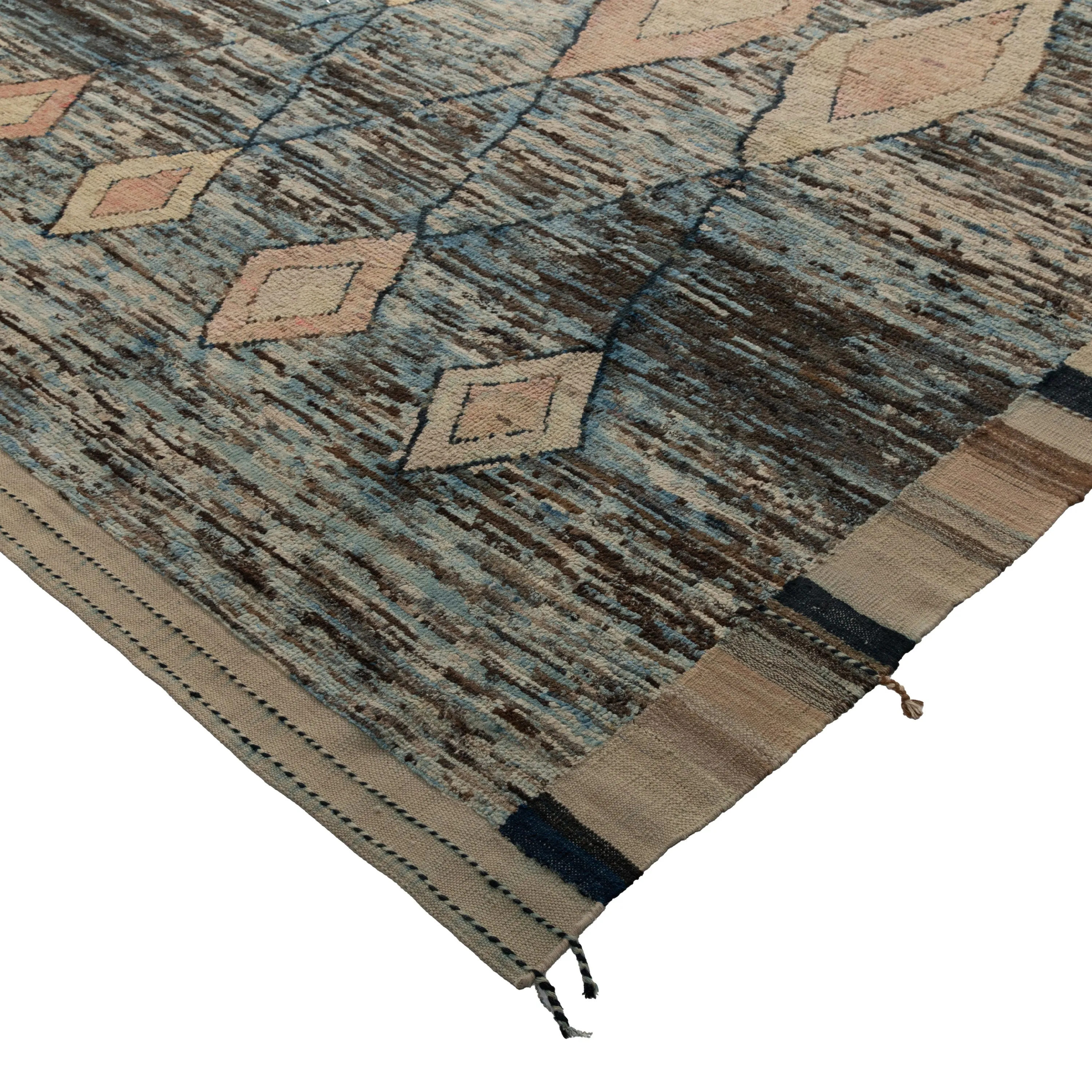 Blue Zameen Transitional Wool Rug- 8'6" x 12'3"