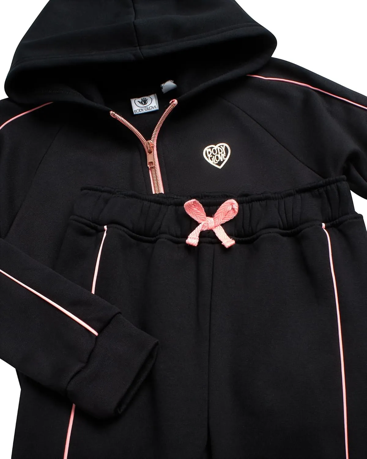 Body Glove Girls' Jogger Set - 2 Piece Fleece Sweatshirt and Sweatpants Sweatsuit (7-12)