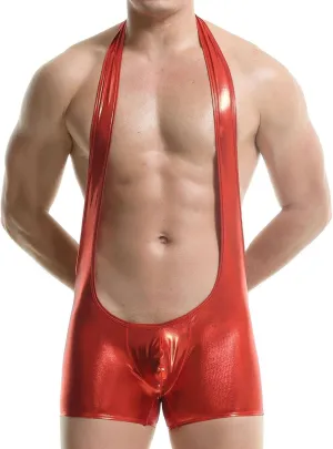 Bodysuit Lingerie For Men Sexy Slutty Shorts Jumpsuit Cool Neck Style Backless Leather Open Cut Color Low Waisted Underwear