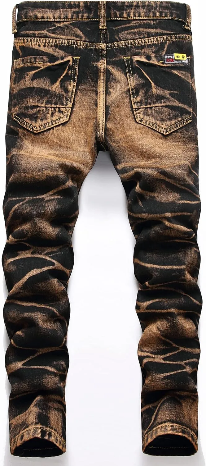 Boy's Ripped Distressed Skinny Fit Fashion Slim Washed Kids Denim Jeans Pants