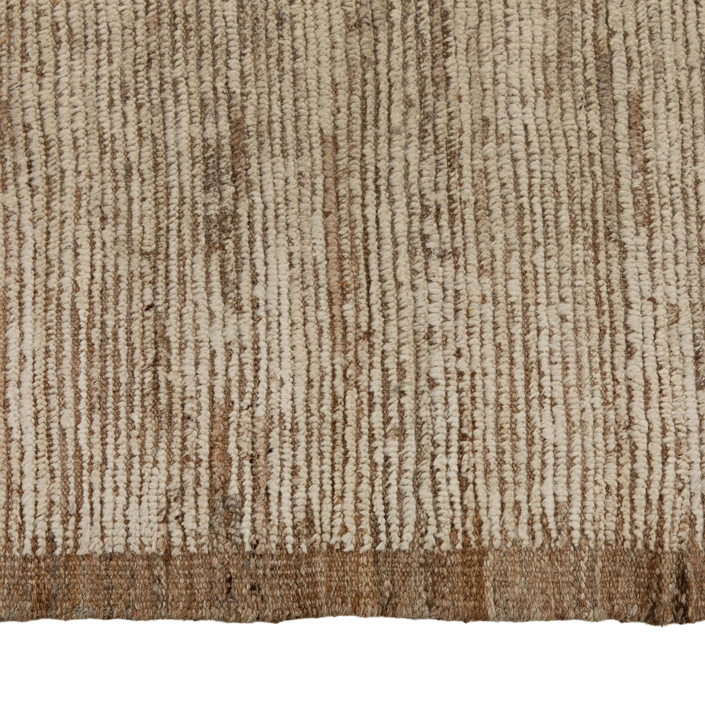 Brown Zameen Transitional Wool Rug - 14' x 15'11"