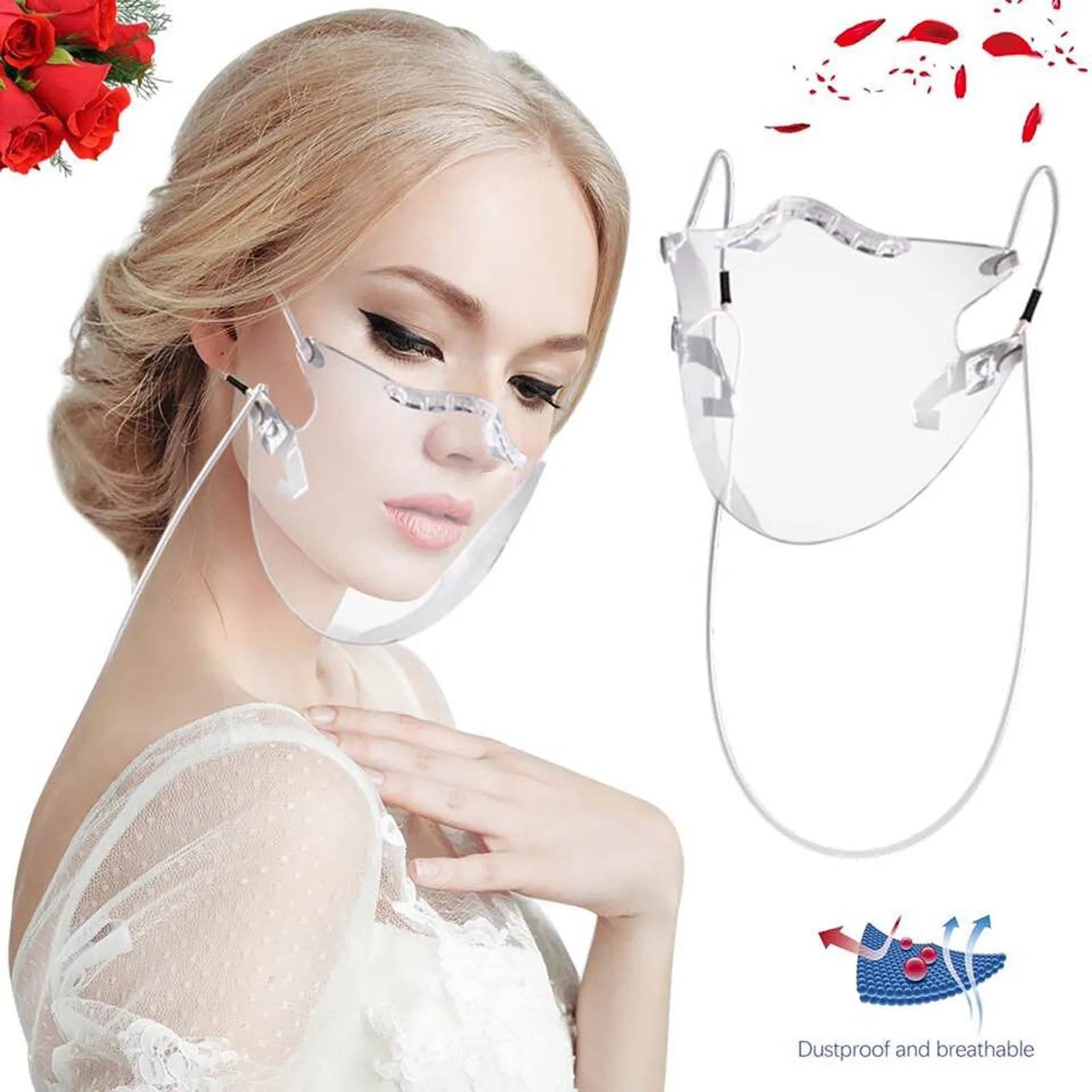 Clear Face Shield  Face Mask 2PC