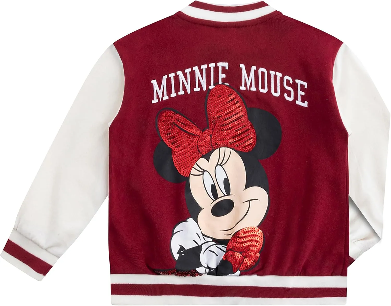 Disney Lilo & Stitch Minnie Mouse Girls Letterman Varsity Bomber Jacket for Big Kids