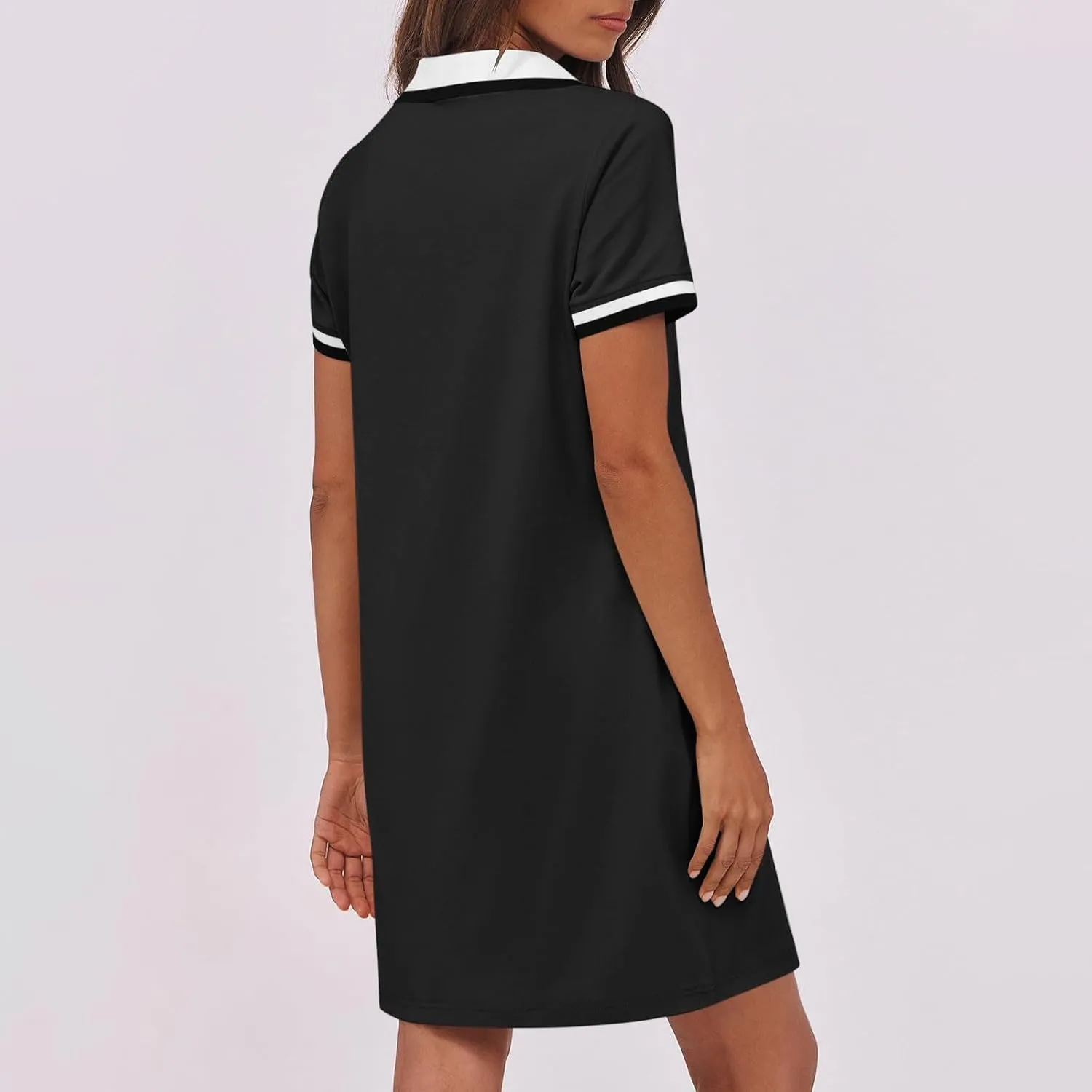 Dresses for Women 2025 Short Sleeve V Neck Casual Lapel Sundress Summer Tennis Golf Mini Shirt Dress with Pockets