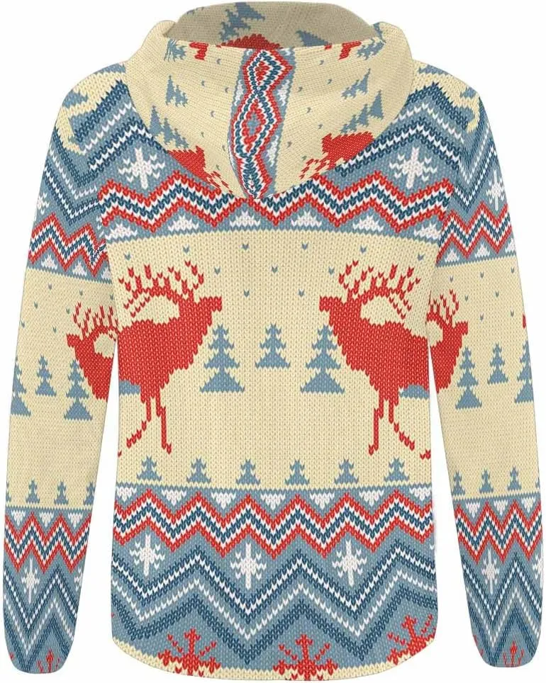 Fall Clothing Merry Christmas Pattern Womens Zip Up Hoodies Fleece Jackets Oversized Sweatshirts