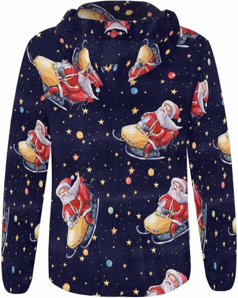 Fall Clothing Merry Christmas Pattern Womens Zip Up Hoodies Fleece Jackets Oversized Sweatshirts