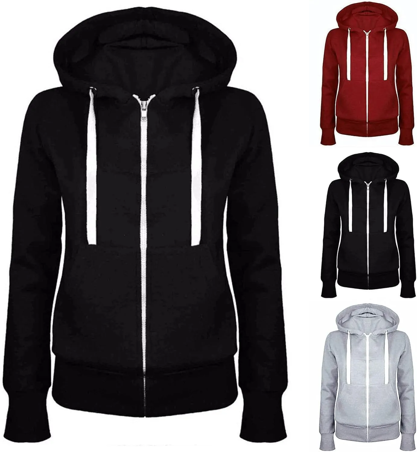 Fall Jackets For Women 2024 Lightweight Full Zip Up Hoodies Casual Loose Long Sleeve y2k Outfits Clothes