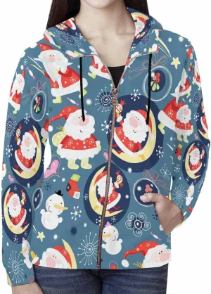 Fall Sweatshirts For Women Yellow Christmas Bells Holly Leaves Womens Zip Up Sweatshirt Oversized Hoodies Sweater