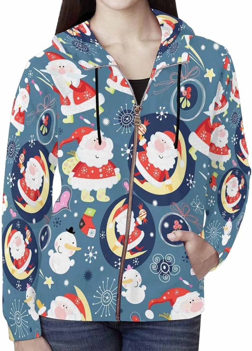 Fall Sweatshirts For Women Yellow Christmas Bells Holly Leaves Womens Zip Up Sweatshirt Oversized Hoodies Sweater