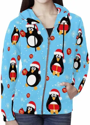 Fall Sweatshirts For Women Yellow Christmas Bells Holly Leaves Womens Zip Up Sweatshirt Oversized Hoodies Sweater