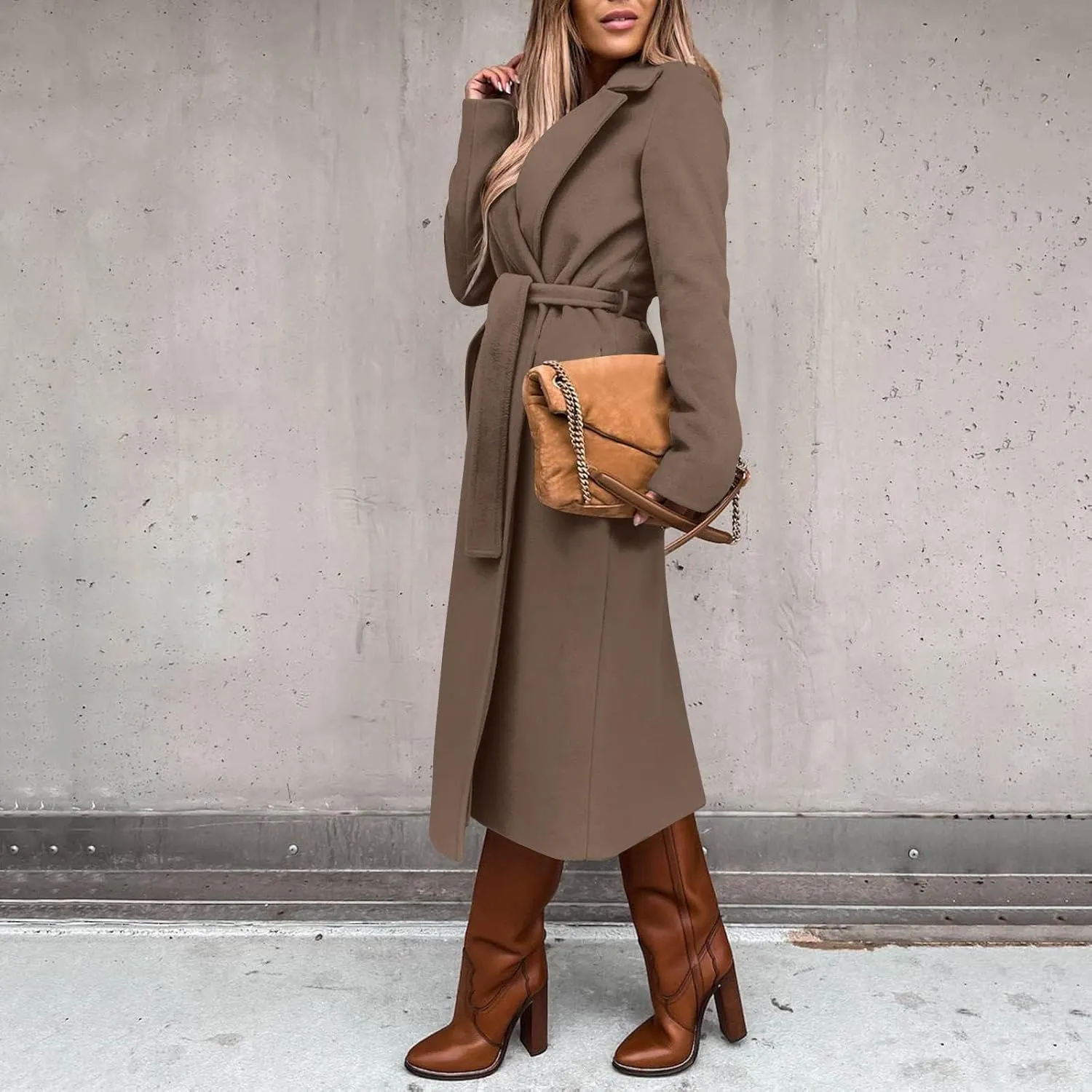 Fashion Trench Coat for Women 2025 Long Overcoat Work Casual Blazer Woolen Coats Fall Winter Cardigan Jackets