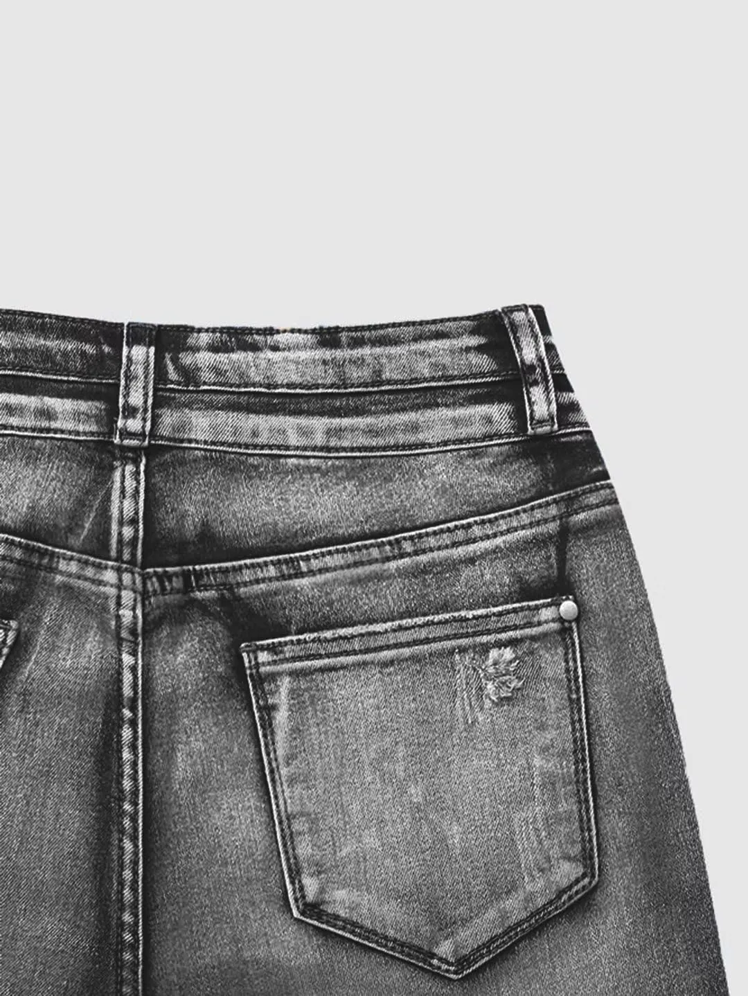 Flamingals Flare Bell Bottom Jeans for Women Raw Hem High Waist