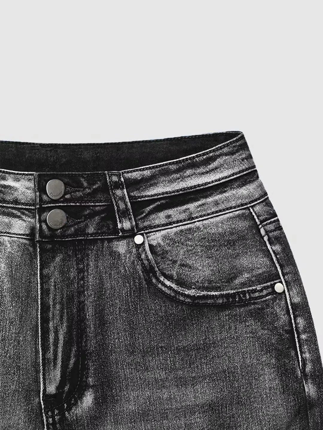 Flamingals Flare Bell Bottom Jeans for Women Raw Hem High Waist