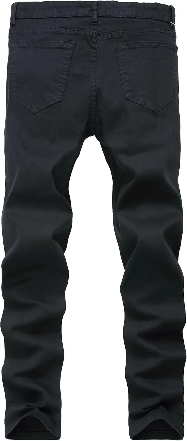FREDD MARSHALL Men's Skinny Slim Fit Stretch Straight Leg Fashion Jeans Pants