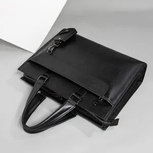 French Men's genuine leather handbag men's business briefcase cowhide bag ffor Commuting Travel Business