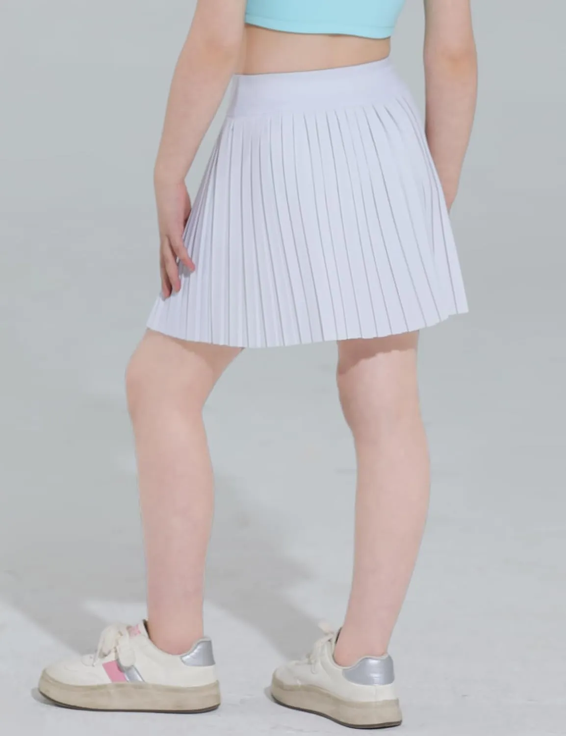 Girls Pleated Tennis Skirt with Shorts Athletic Skorts with Pocket Golf Uniform Cheer Skirts for Toddler Kids 5-14Y