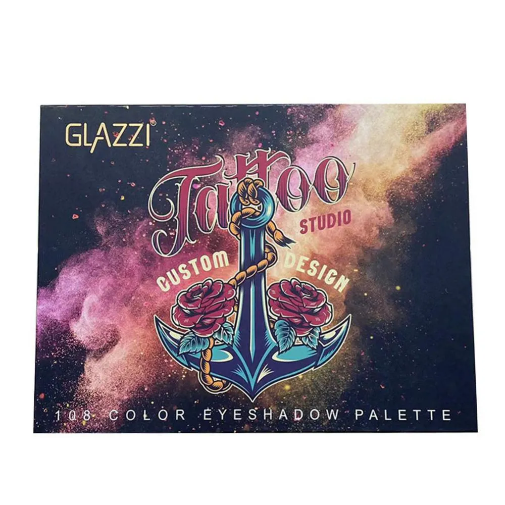 GLAZZI 108 Color Eyeshadow Blush Cosmetic Foundation Face Powder Makeup Sets Eye Shadows Palette Eyes Makeup Gift Brushes