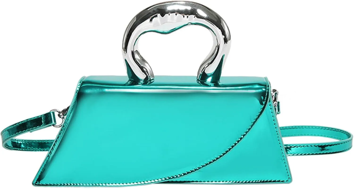 Glossy Top Handle Satchel Bag for Women PU Leather Small Flap Crossbody Shoulder Bag Fashion Handbag and Pursebag2405OWOISS