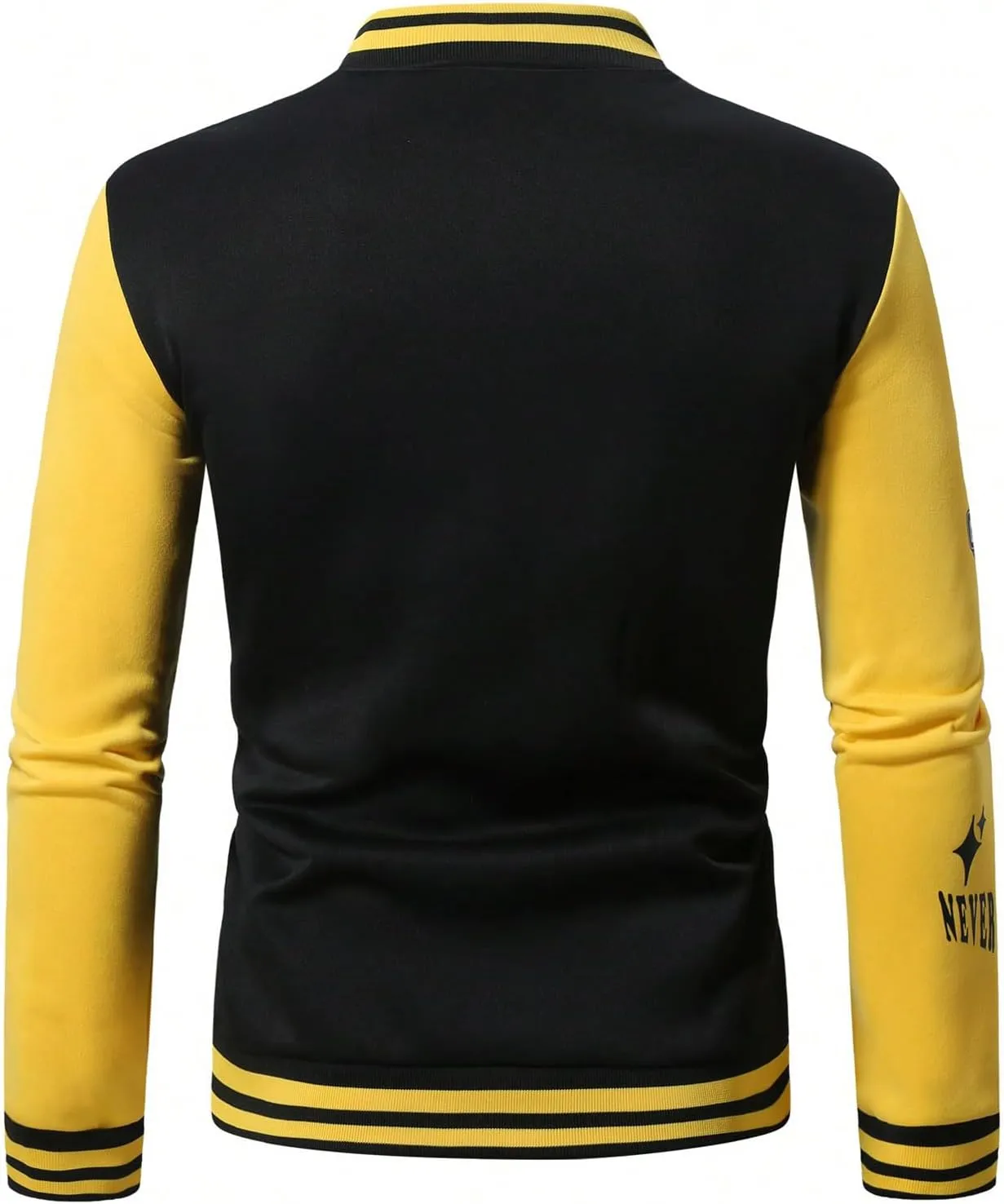 GORGLITTER Men's Letter Graphic Button Varsity Letterman Jackets Vintage Long Sleeve Bomber Jacket Coat