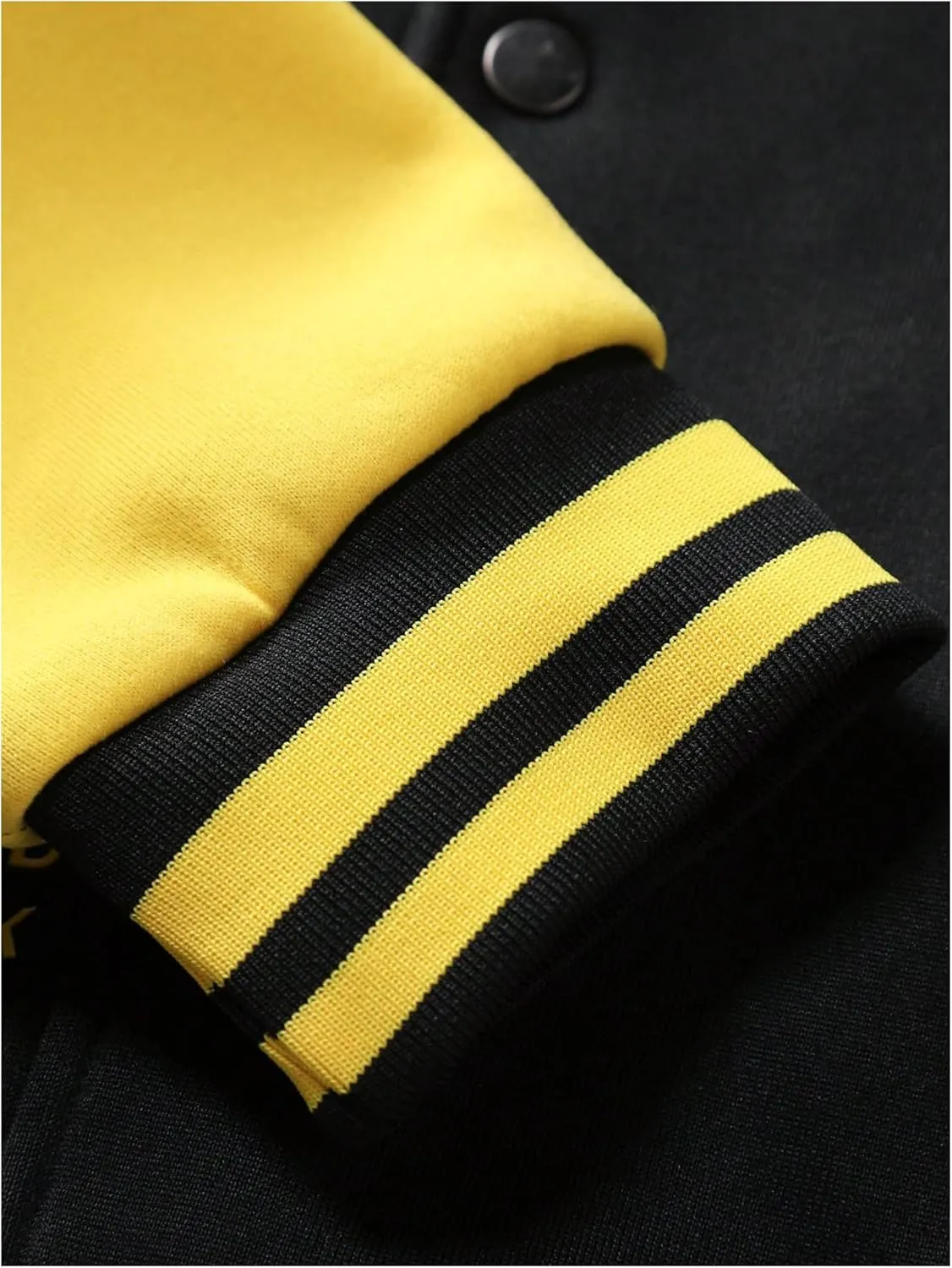 GORGLITTER Men's Letter Graphic Button Varsity Letterman Jackets Vintage Long Sleeve Bomber Jacket Coat