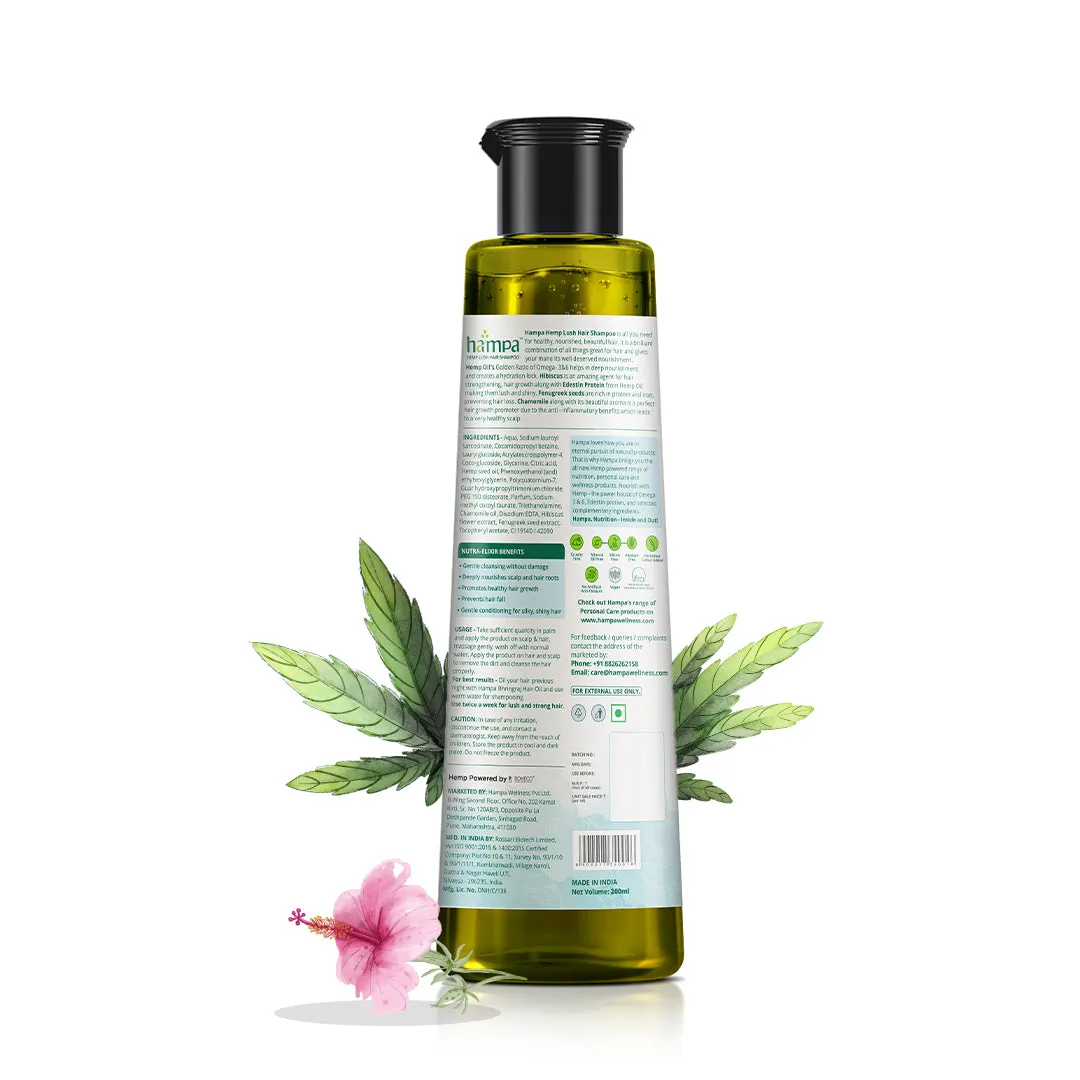 Hampa Hemp Amla Hair Oil 100ml   Hampa Hemp Lush Hair Shampoo 200ml