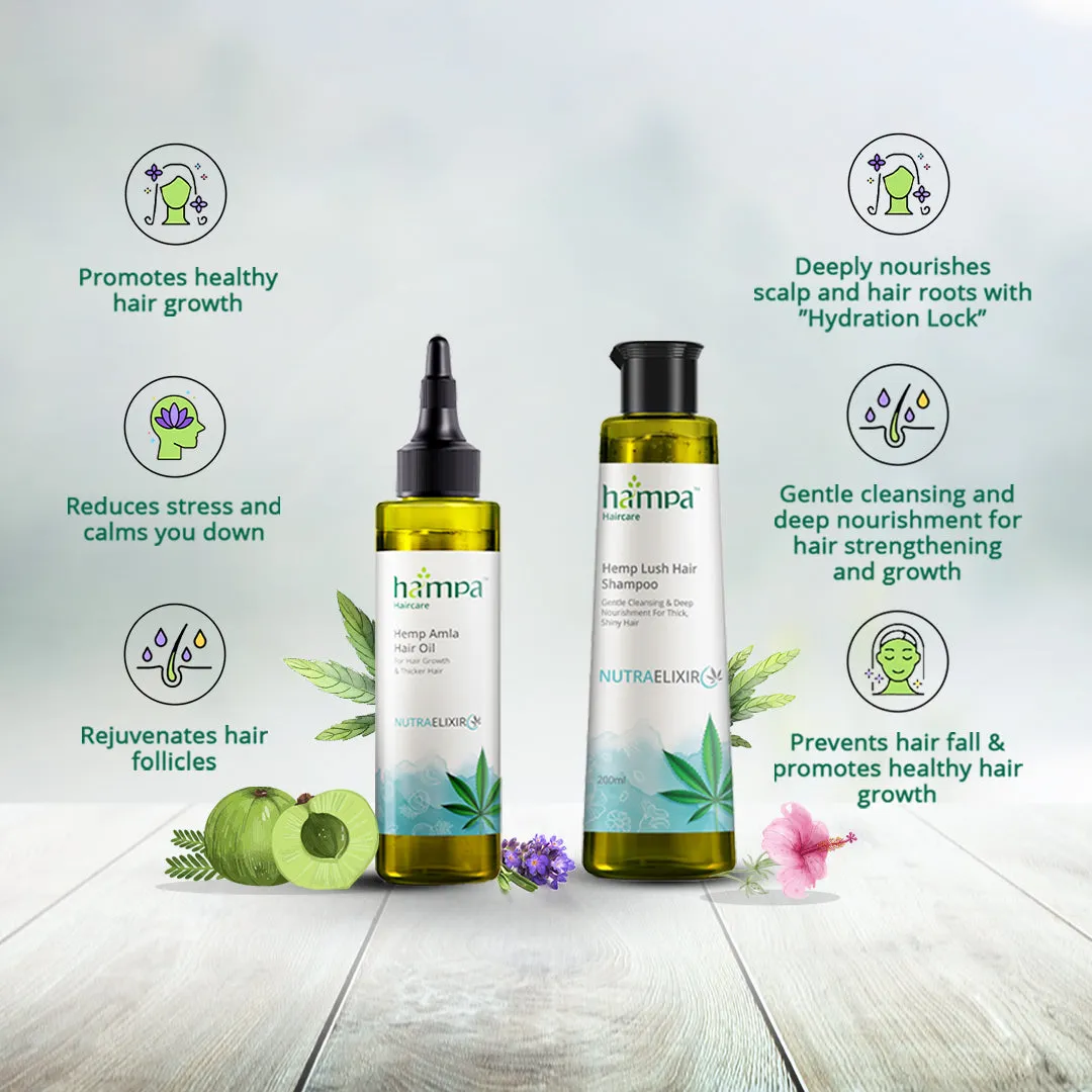 Hampa Hemp Amla Hair Oil 100ml   Hampa Hemp Lush Hair Shampoo 200ml