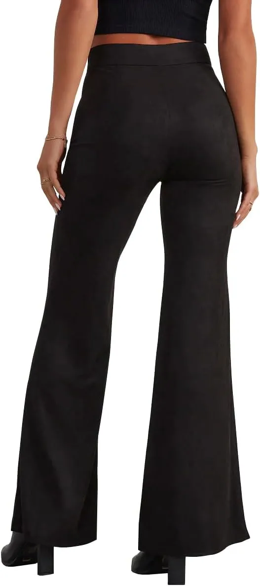 HBQ Women's High Waisted Stretchy Bell Bottom Flare Pants Wide Leg Slim Tailored Work Trousers