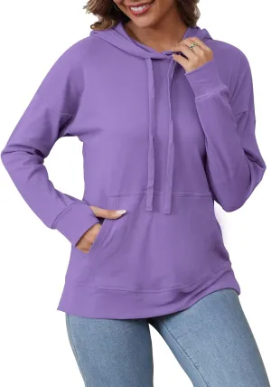 Hoodies for Women Casual Workout Spring Sweatshirt Loose Thumbhole Pullover Hooded Sweaters with Pockets