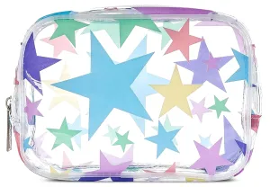 iscream 7" x 5" Bold Print See-Through Zippered Cosmetic Bag with Floating Sprinkles - Star Power